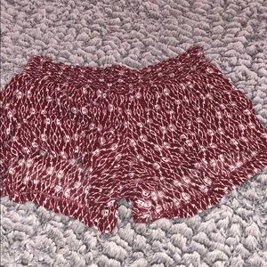Red flowy shorts